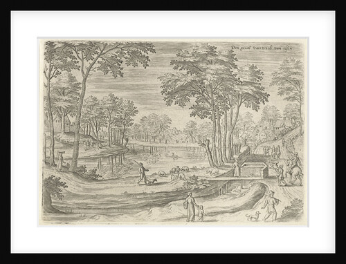 View of the canal of Ixelles, Elsene, Belgium by Claes Jansz. Visscher II