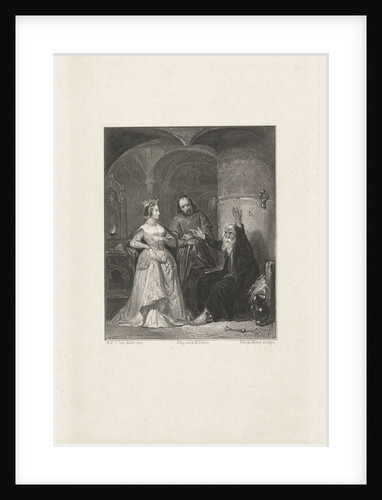 Crowned lady near a chained man by Koenraad Fuhri