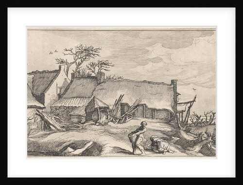 Farmer and peasant woman at a farm by Boetius Adamsz. Bolswert