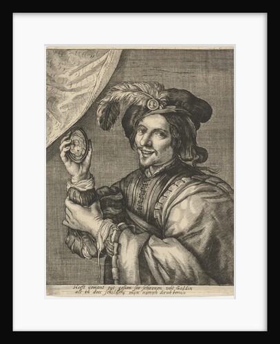 Man holding a miniature portrait by Hendrick ter Brugghen