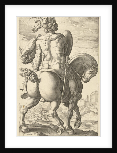 Titus Manlius on horseback by Hendrick Goltzius