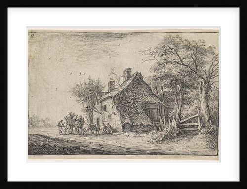 Travelers at an inn by Anthonie Waterloo