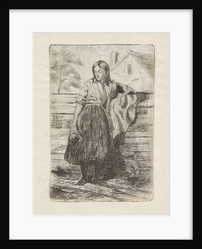 Young woman at a fence by Frederik Hendrik Weissenbruch