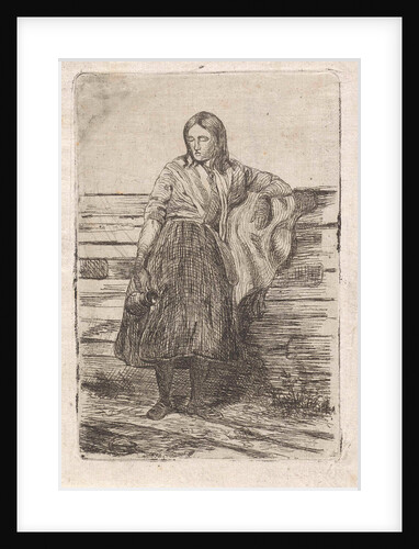 Young woman at a fence by Frederik Hendrik Weissenbruch