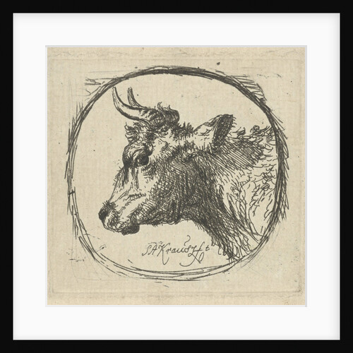 Cow's head in profile to the left by Simon Andreas Krausz