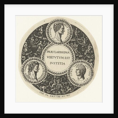 Medallion with Caesar, Claudius and Otho by Theodor de Bry