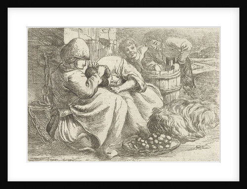 Old woman delouses a girl by Jan van Ossenbeeck