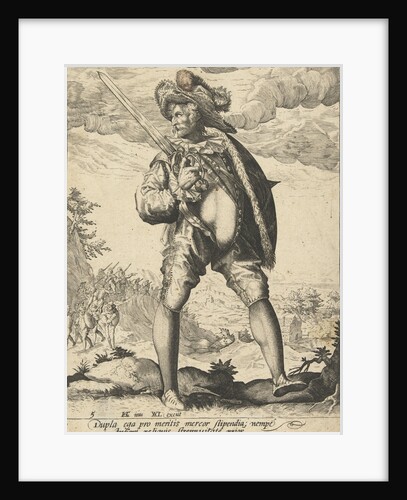 Soldier with sword and shield by Hendrick Goltzius