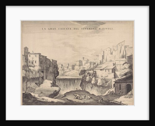View of a waterfall near Tivoli, Rome Italy by Cornelis Visscher II