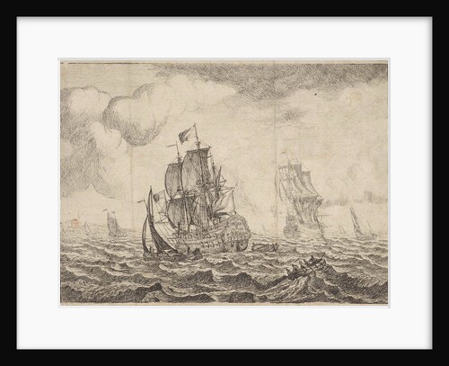 Seascape with two three masters by Adam Silo