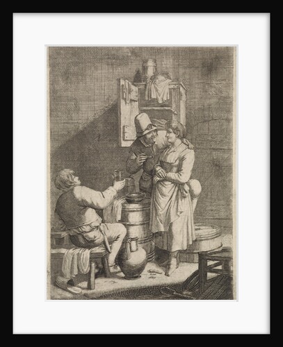 Farmer Couple and a man with a glass, Justus van den Nijpoort by Franz Prechler