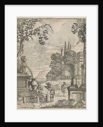 Ruin with walkers by French Geffels