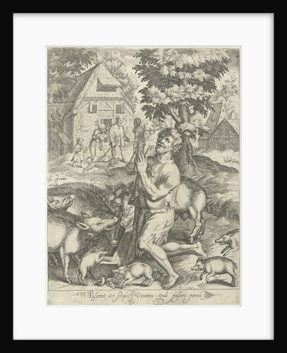 Prodigal son as a swineherd by Nicolaes de Bruyn