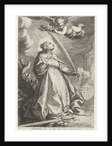 Saint Barbara with palm and sword by Abraham Bloemaert