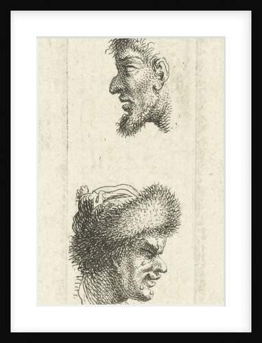 Study of two men's heads by Johannes Caspar Philips