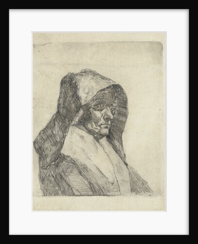 Bust of a woman with a hat by Jan Bikkers