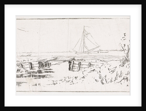 Sailing ship on a river by Elias Stark