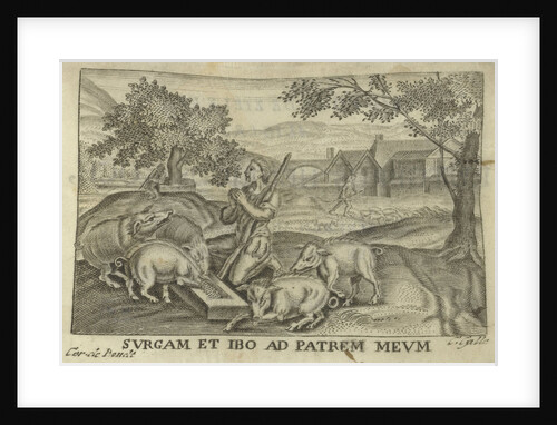 The prodigal son as a swineherd by Cornelis de Bout