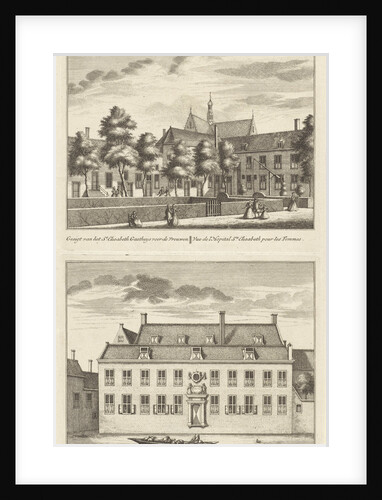 Two views in Alkmaar with the orphanage and the St. Elisabeth Hospital, The Netherlands by Abraham Rademaker
