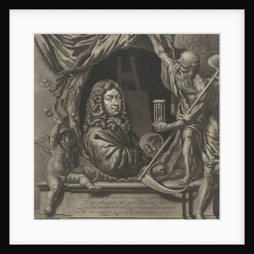Self Portrait of Michiel van Musscher in allegorical frame by Michiel van Musscher