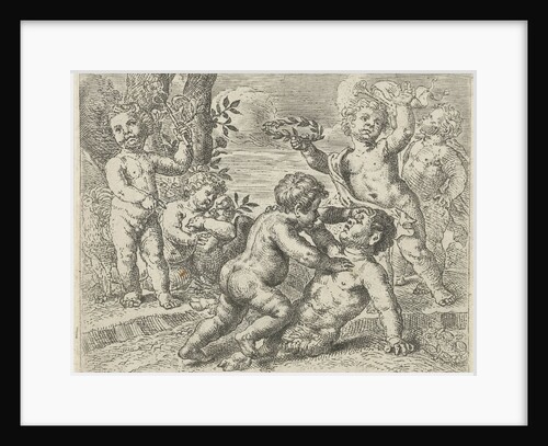 Fighting putti by Peter van Lint