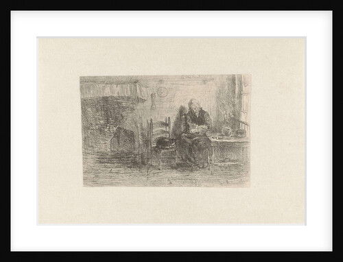 Interior with old woman by Jozef Israëls