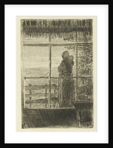 Waiting woman with child by Jozef Israëls