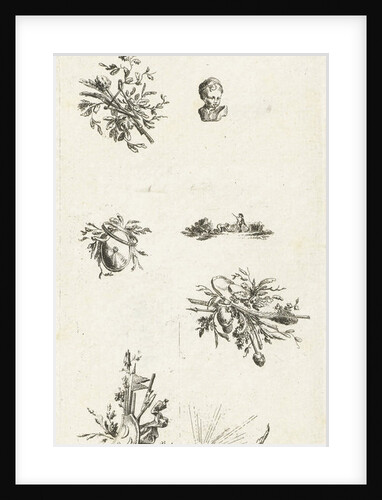 Leaf with eight vignettes by Willem Bilderdijk