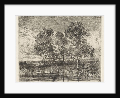 Three trees on a shore by Augustinus Jacobus Bernardus Wouters