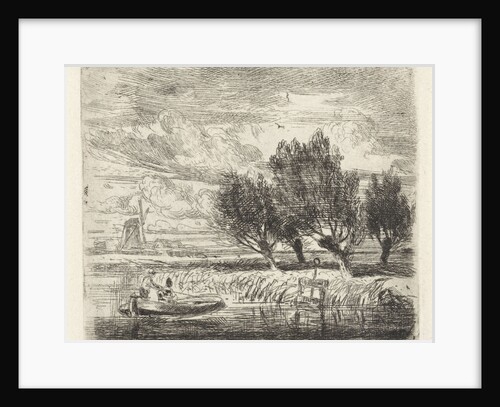 Willows at the waterside by Augustinus Jacobus Bernardus Wouters