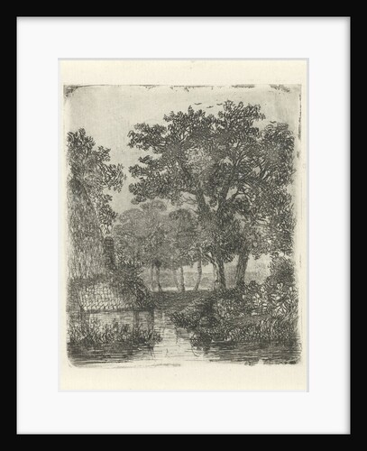 Wooded area with streams by Hermanus Jan Hendrik van Rijkelijkhuysen