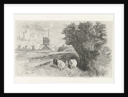 Cows at a road by Charles Rochussen