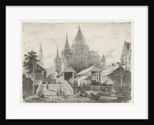 View of the Nieuwmarkt in Amsterdam by Lambertus Hardenberg