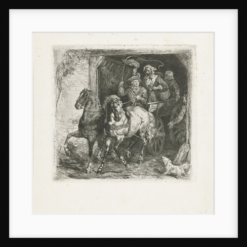 Wagon with farmers by Reinier Craeyvanger