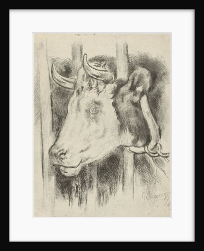 Head of a cow by Gijsbertus Craeyvanger