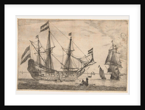 Great sailing boat and rowing boat by Reinier Nooms