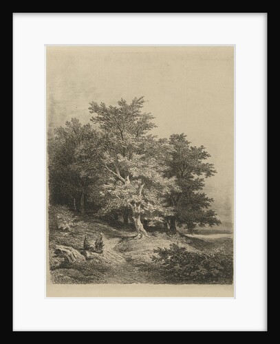 Figures at a forest edge by Remigius Adrianus Haanen