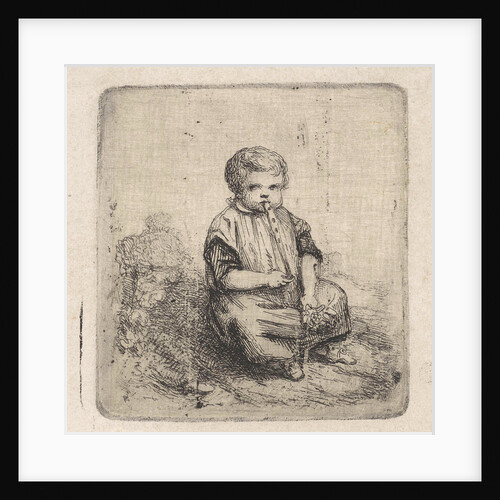 Little boy blowing on a whistle by Theodore Schaepkens