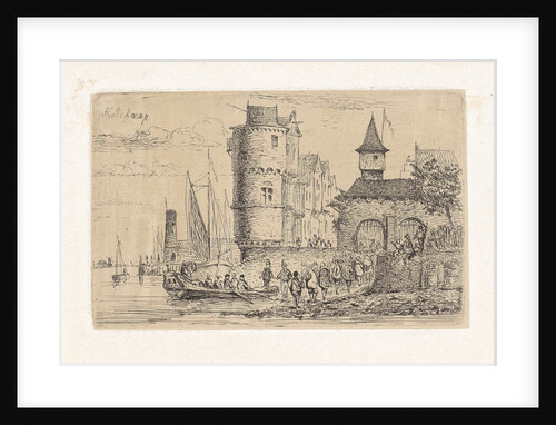 Delivery of passengers on a ship by Henri Adolphe Schaep