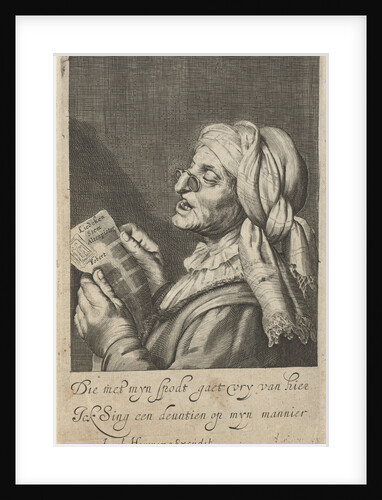 Old woman sings by I. Houwens