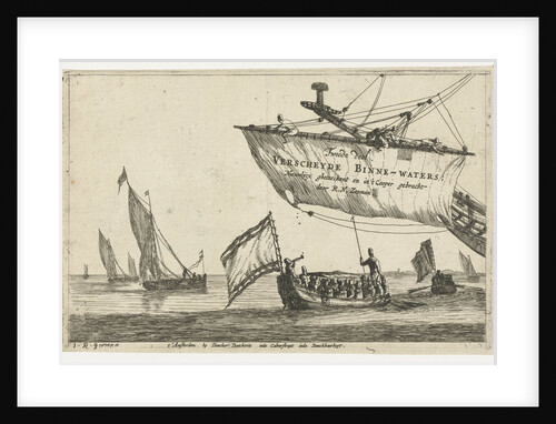 Vessel and sailing ships on calm water by Dancker Danckerts