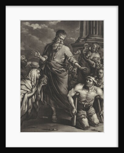 Peter heals a crippled person before the temple by Jan van Somer
