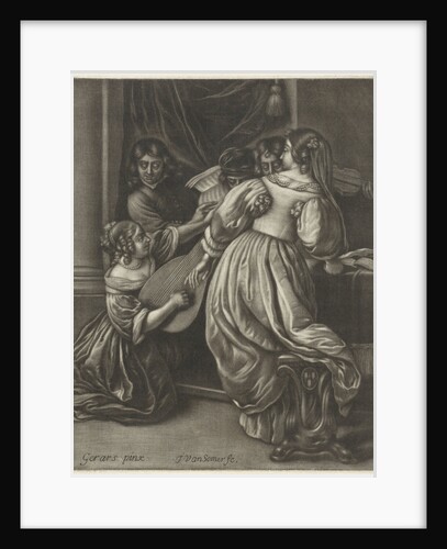 People making music around a table by Jan van Somer