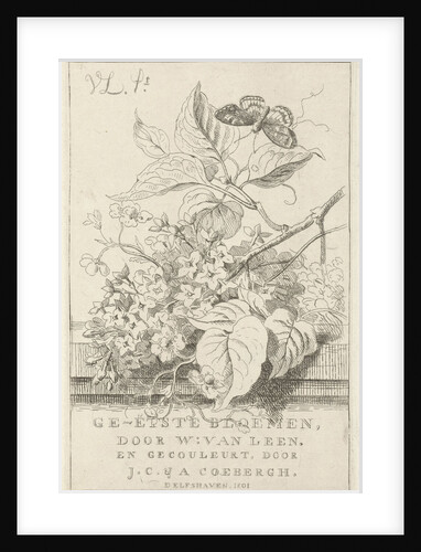Flower Study with butterfly by Willem van Leen