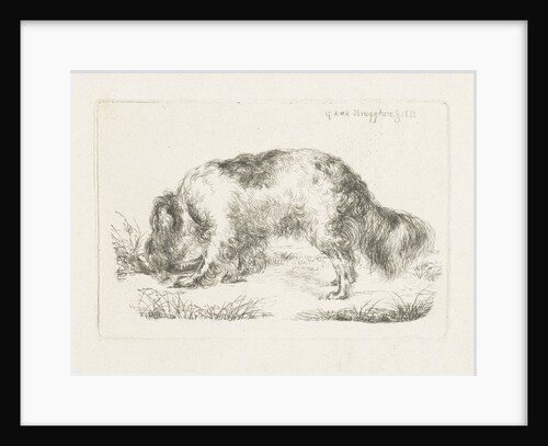 Drinking dog by Guillaume Anne van der Brugghen