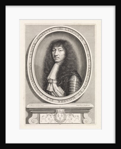 Portrait of Louis XIV, king of France, with lace collar with two brushes by Nicolas Mignard