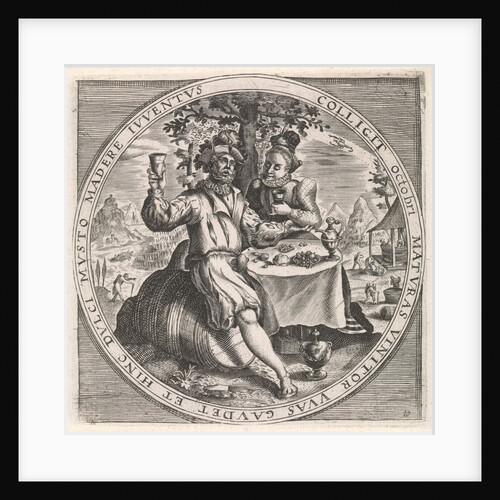 October: couple drinking wine by Maerten de Vos