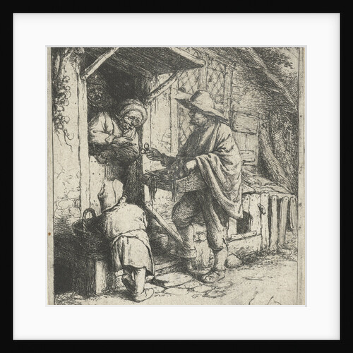 Seller of glasses and an old woman by Adriaen van Ostade