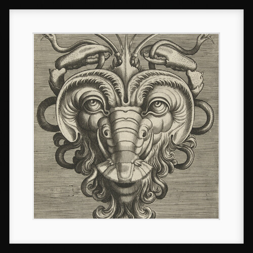 Mask with two lobster claws that snakes by Hans Liefrinck I