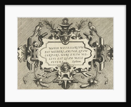 Cartouche with a quote from Epictetus by Gerard de Jode